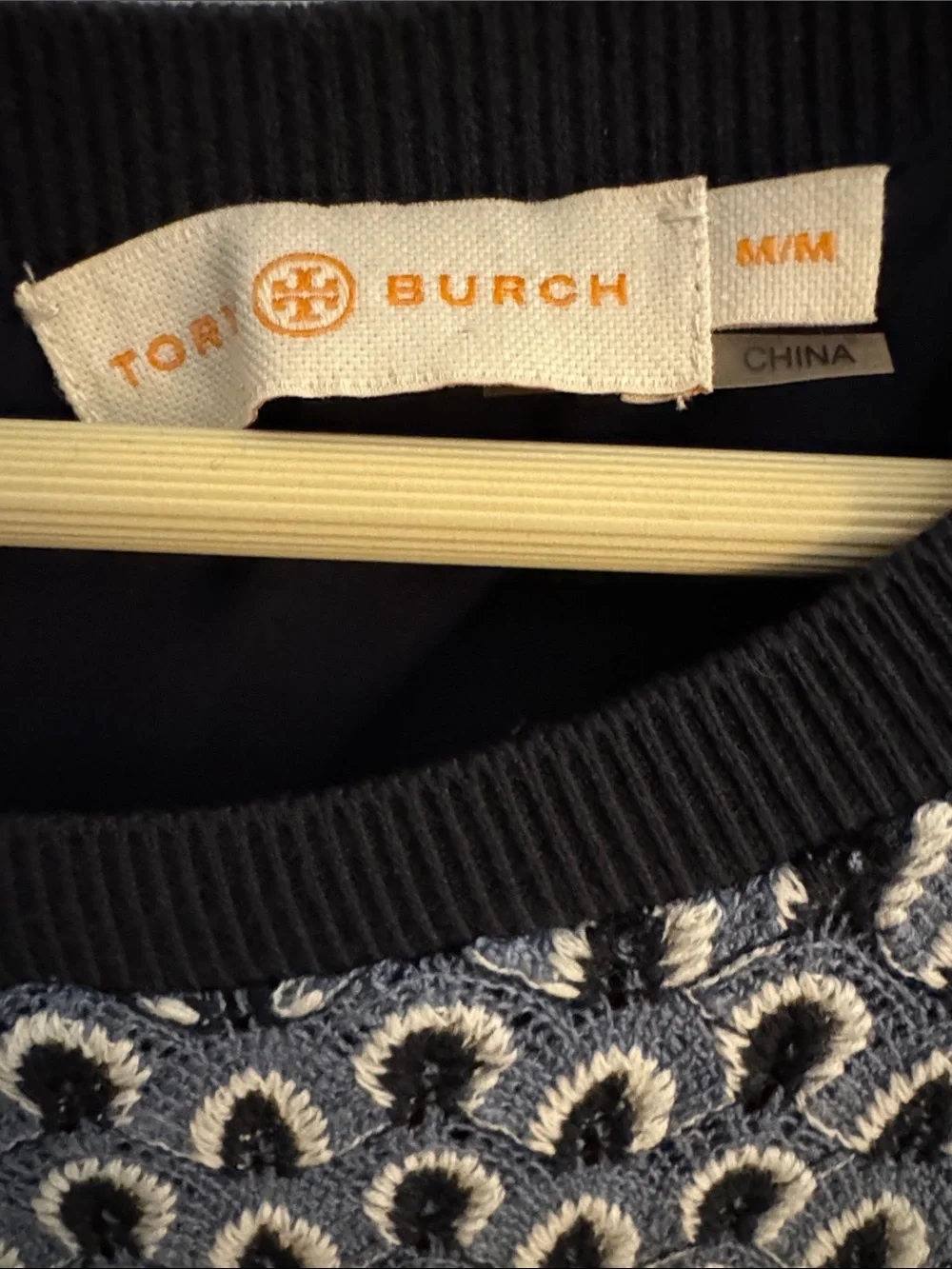 Tory Burch Short Navy and White Patterned Women’s Dress
